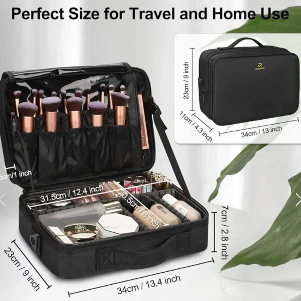 Relavel Travel Makeup Train Case Portable Makeup Case Organizer EUC